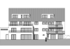 Neubau-Erstbezug! Hochwertige DG-Wohnung mit Sonnen-Loggia! - Rückansicht